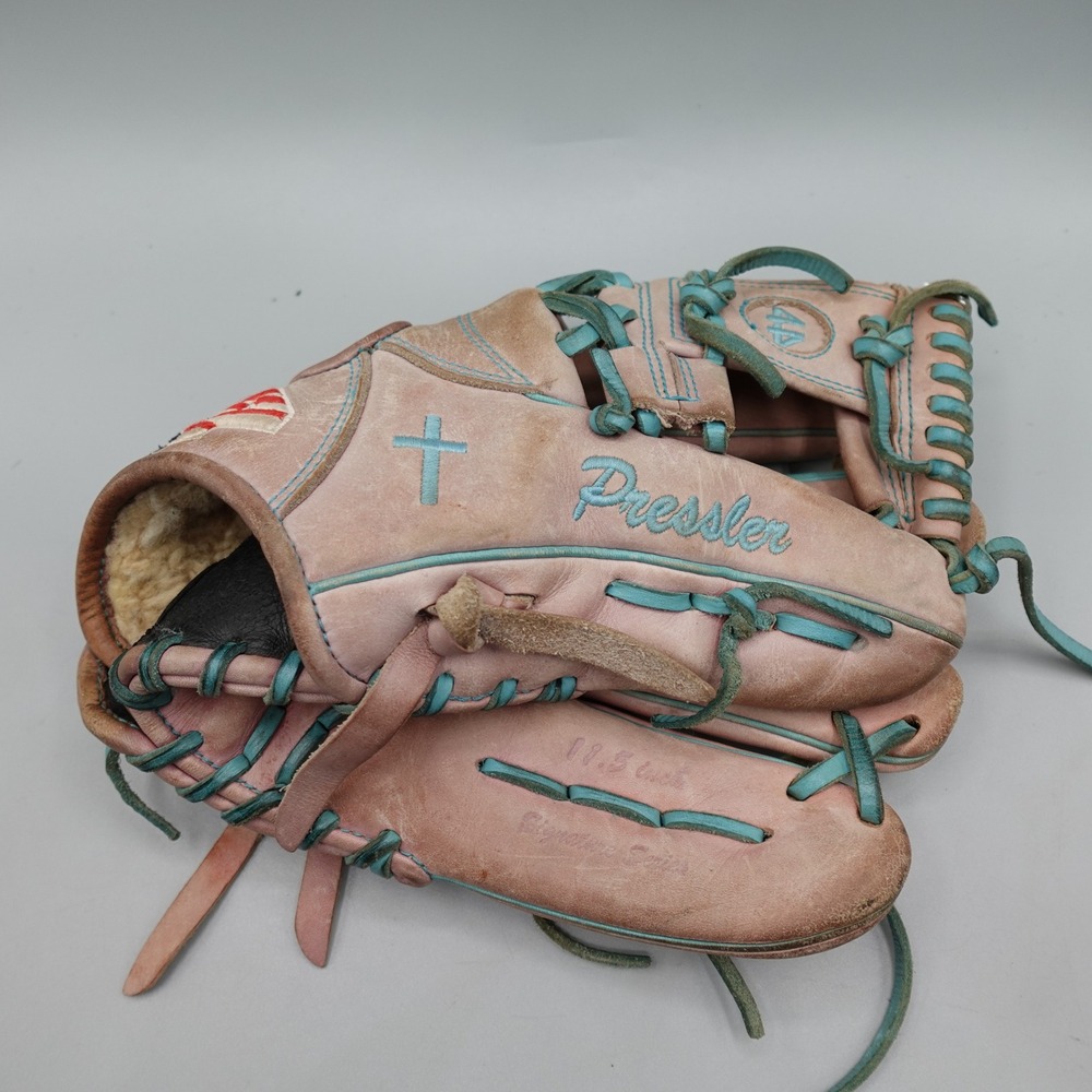 Forty Four Pro Baseball Glove Mens 11.5" Pink Teal Signature Series I-Web RHT